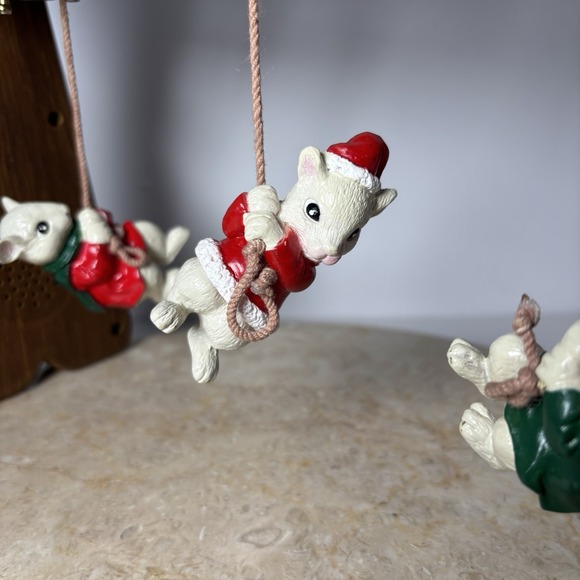 Vintage HTF Gemmy Animated Musical Mice Mouse Christmas Bell Ringers Rare WORKS - Picture 8 of 15